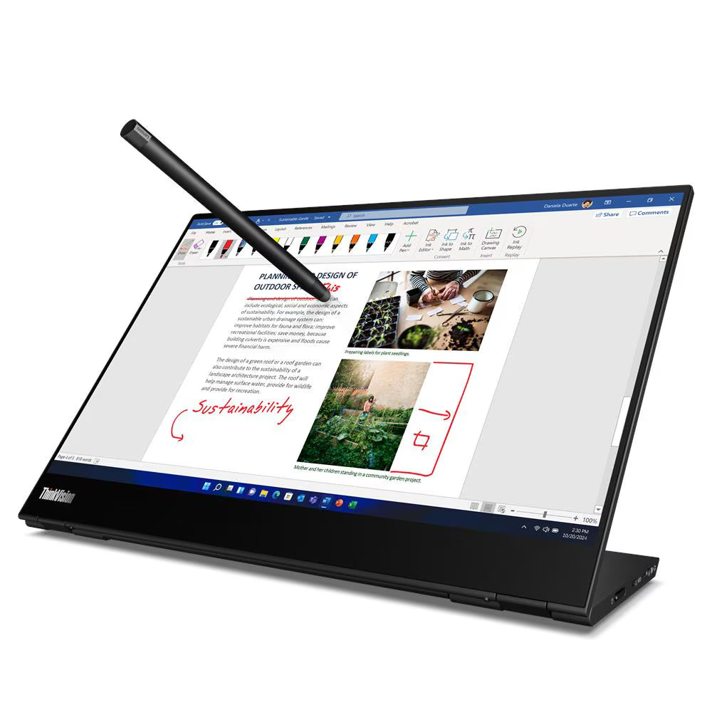 מסך נייד Lenovo ThinkVision M14t Gen 2 Portable 14" IPS FHD Touch Type-C 3Y-OS