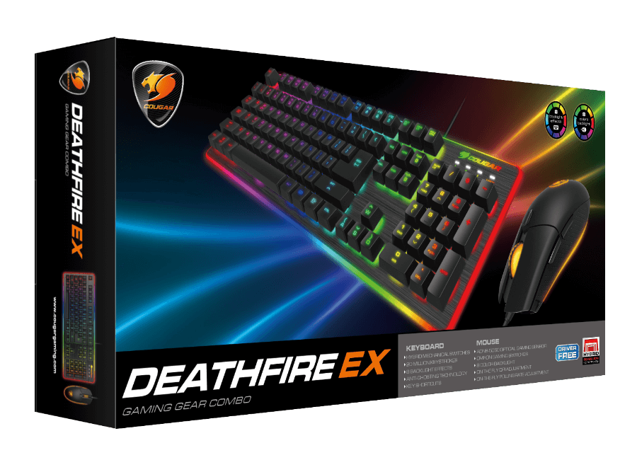 סט מקלדת ועכבר גיימינג מכני Cougar DeathFire EX