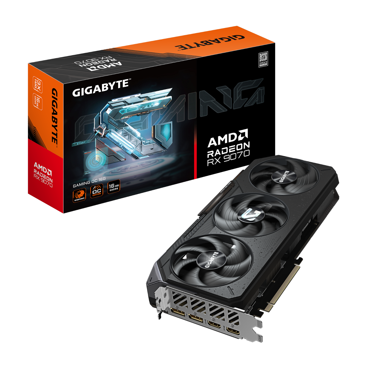 כרטיס מסך Gigabyte Radeon RX 9070 16GB Gaming OC