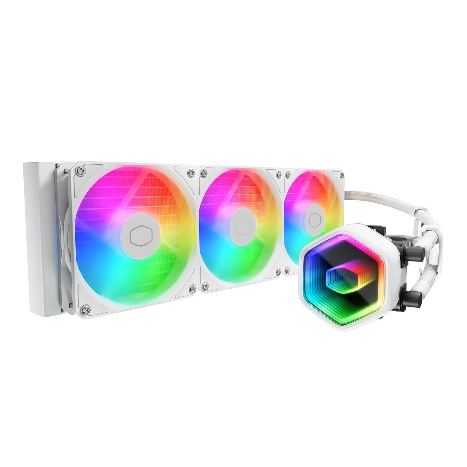 קירור נוזלי לבן CoolerMaster 360 Core II ARGB 360mm