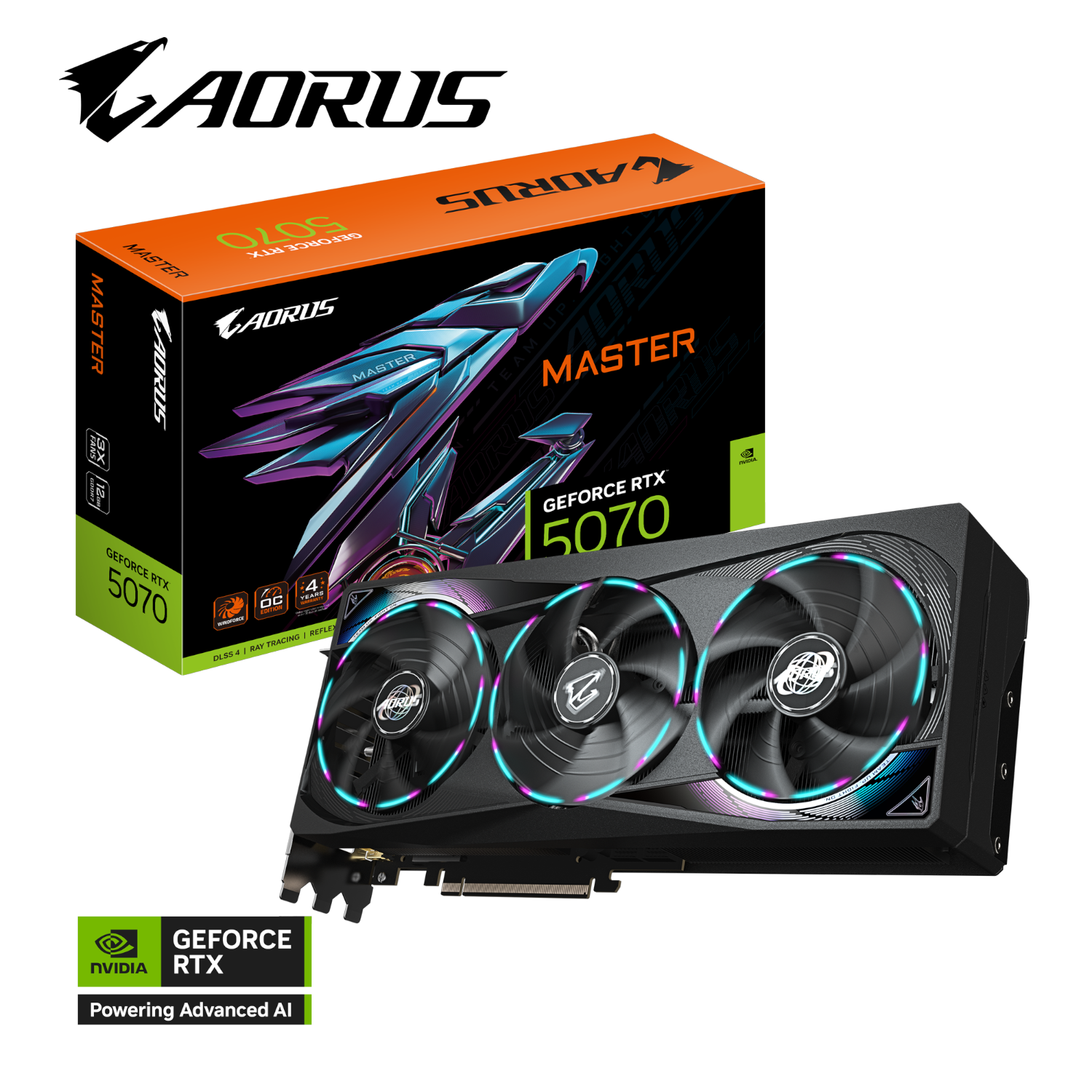 כרטיס מסך Gigabyte GeForce RTX 5070 12GB AORUS Master OC