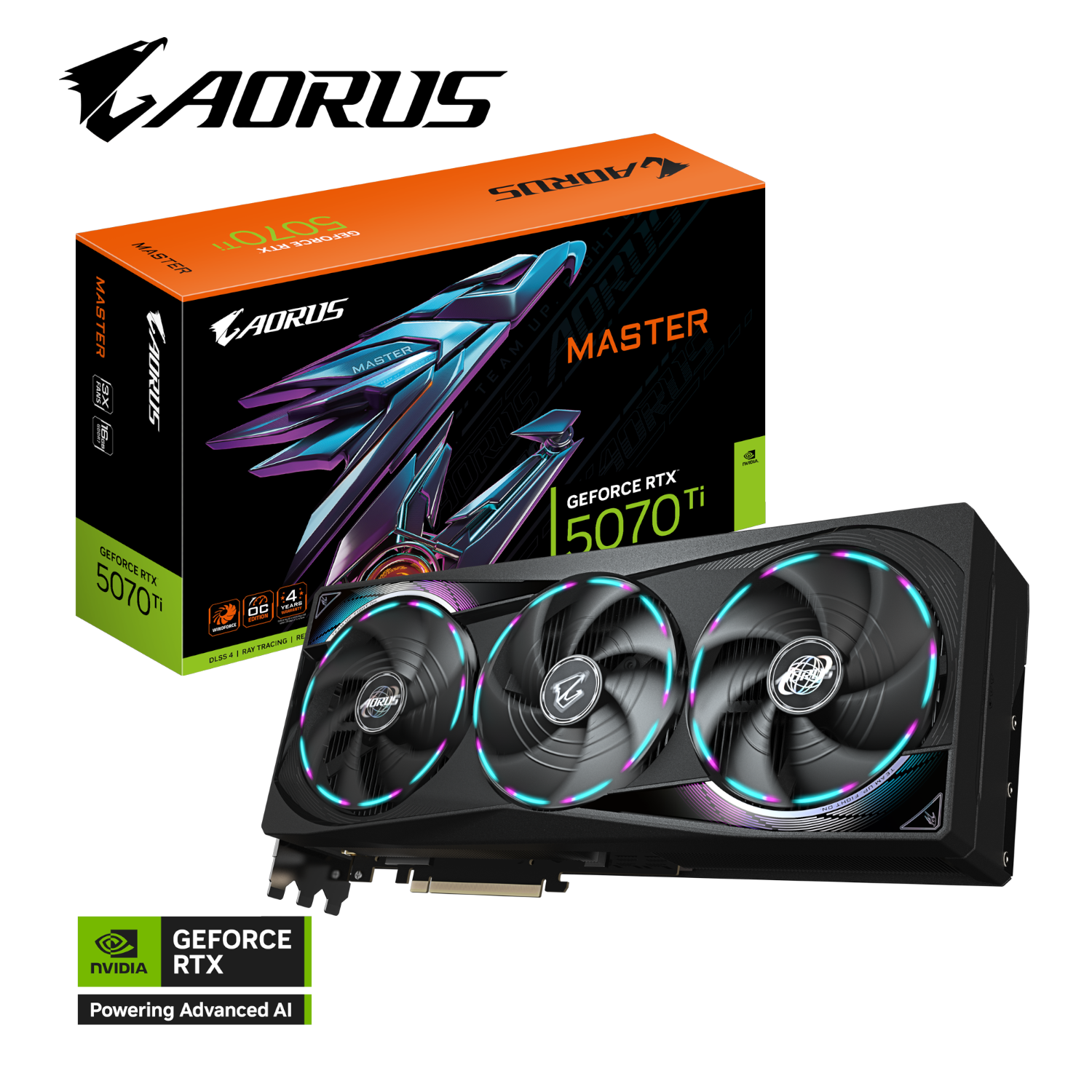 כרטיס מסך Gigabyte GeForce RTX 5070 Ti 16GB AORUS Master OC