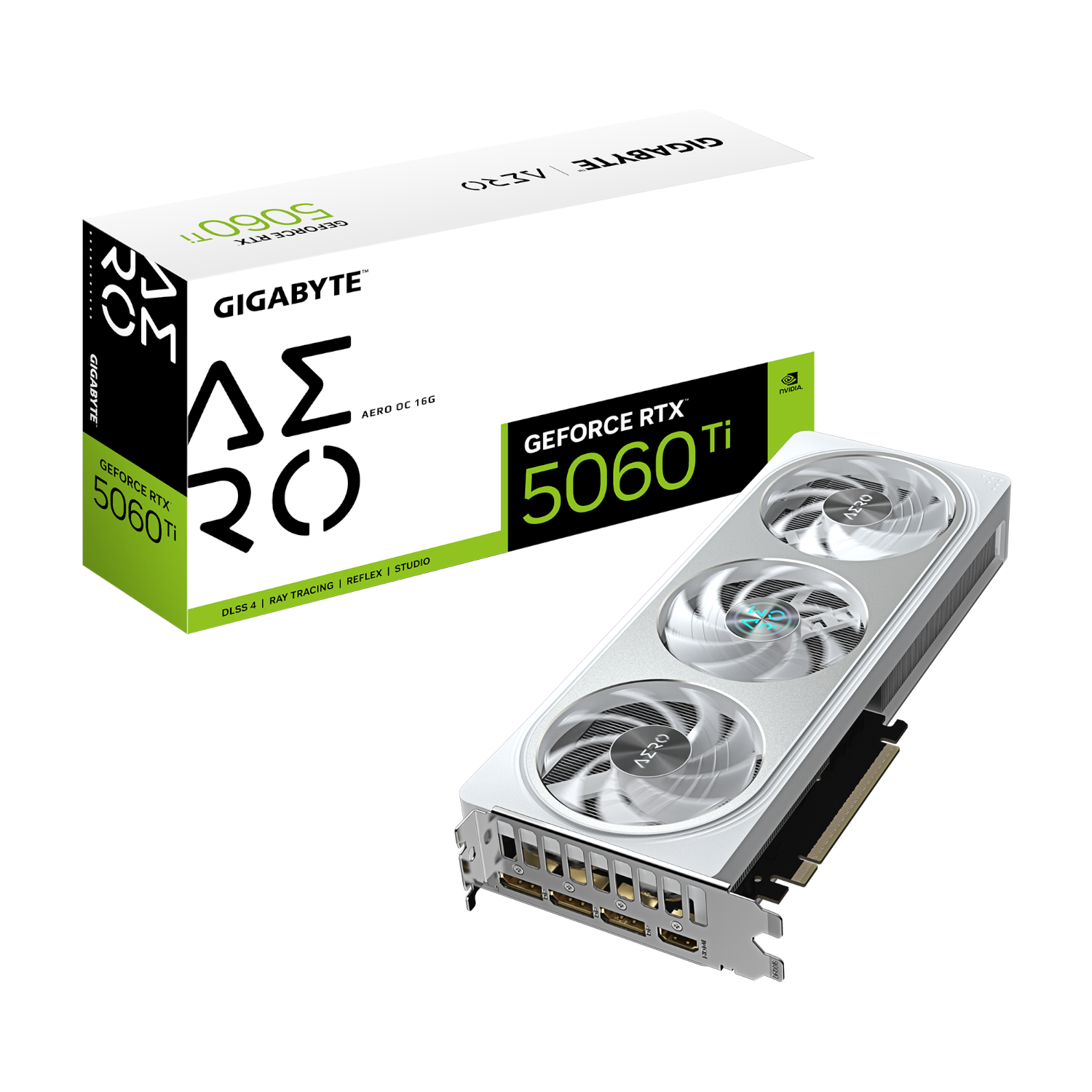 כרטיס מסך לבן Gigabyte GeForce RTX 5060 Ti 16GB AERO OC