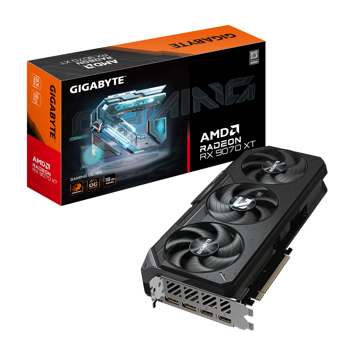 כרטיס מסך Gigabyte Radeon RX 9070 XT 16GB Gaming OC
