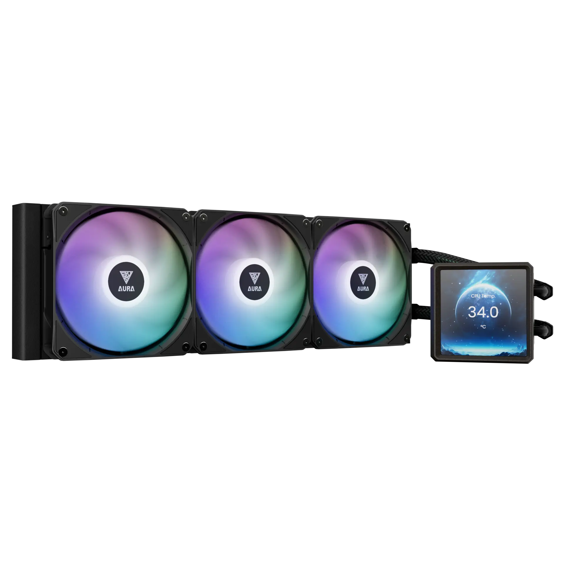 קירור נוזלי Gamdias AURA GL360 LCD ARGB 360mm