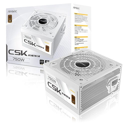 ספק כוח לבן Antec CSK 750DC Non-Modular 750W 80 Plus Bronze