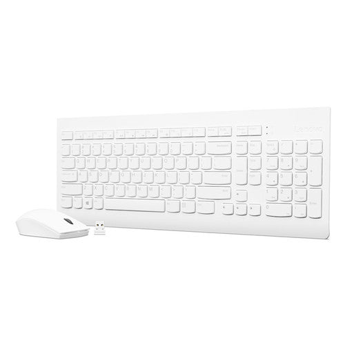 סט מקלדת ועכבר אלחוטי לבן Lenovo 510 White
