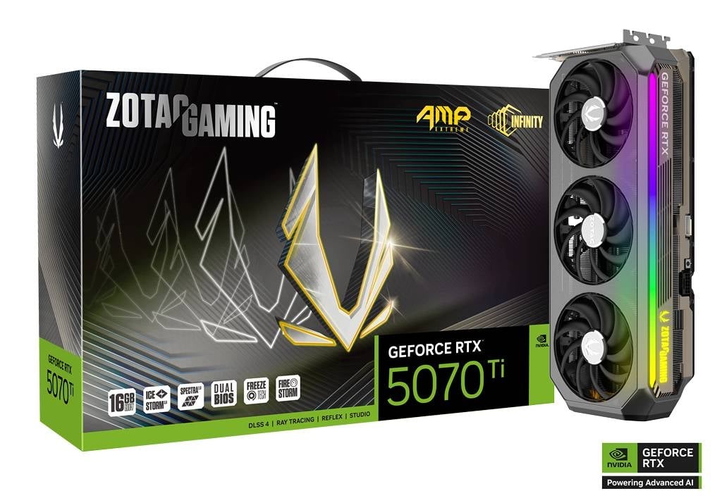 כרטיס מסך Zotac GeForce RTX 5070 Ti 16G AMP Extreme INFINITY