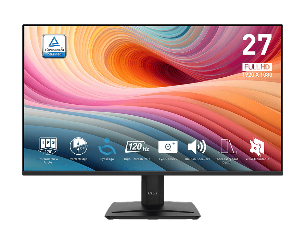 מסך MSI MP275 E2 27'' IPS FHD 120Hz VGA HDMI DP SPK 3Y-OS