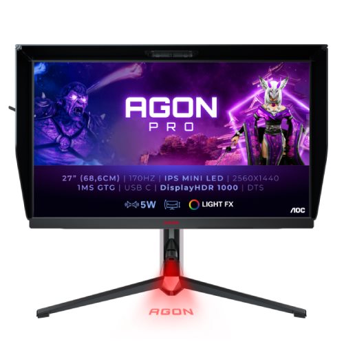 מסך גיימינג AOC AG274QXM 27'' 2K-QHD MiniLED IPS 170Hz 1MS 3Y-OS