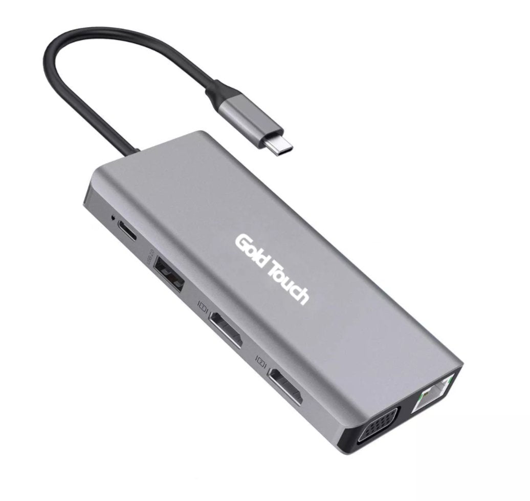 תחנת עגינה GoldTouch Type-C PD 2x HDMI VGA Lan