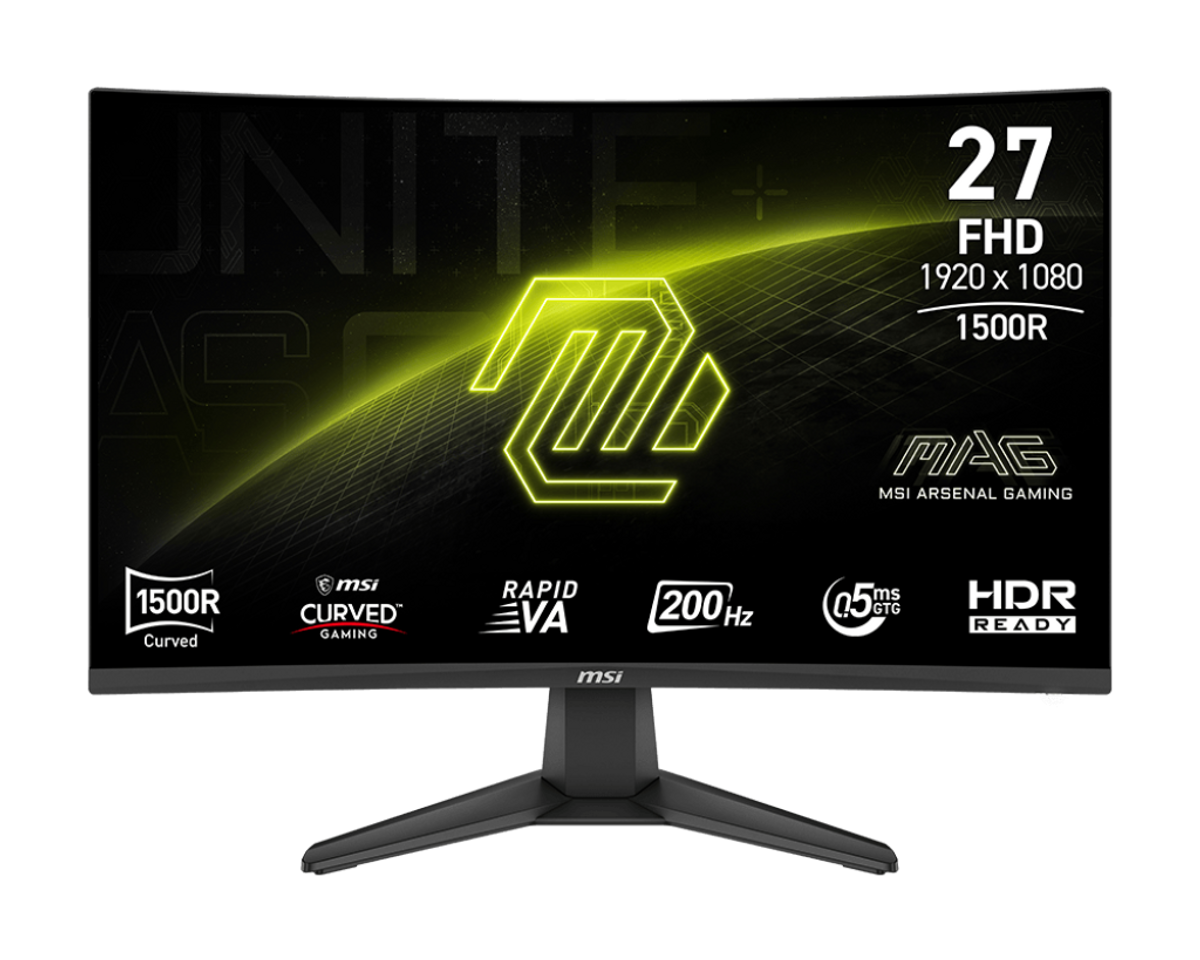 מסך גיימינג קעור MSI MAG 276CF E20 27'' FHD 200Hz VA 0.5MS 3Y-PU