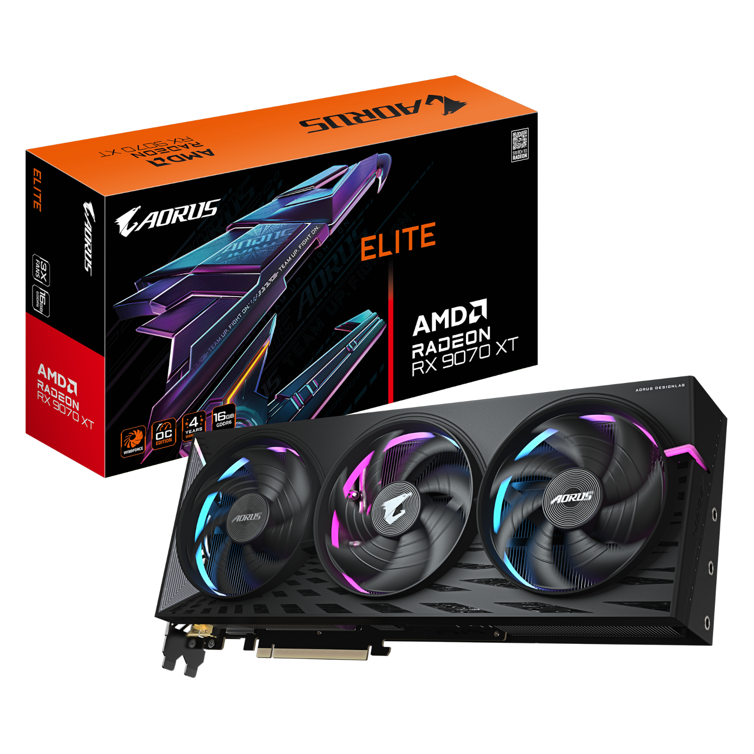 כרטיס מסך Gigabyte AORUS Radeon RX 9070 XT 16GB Elite