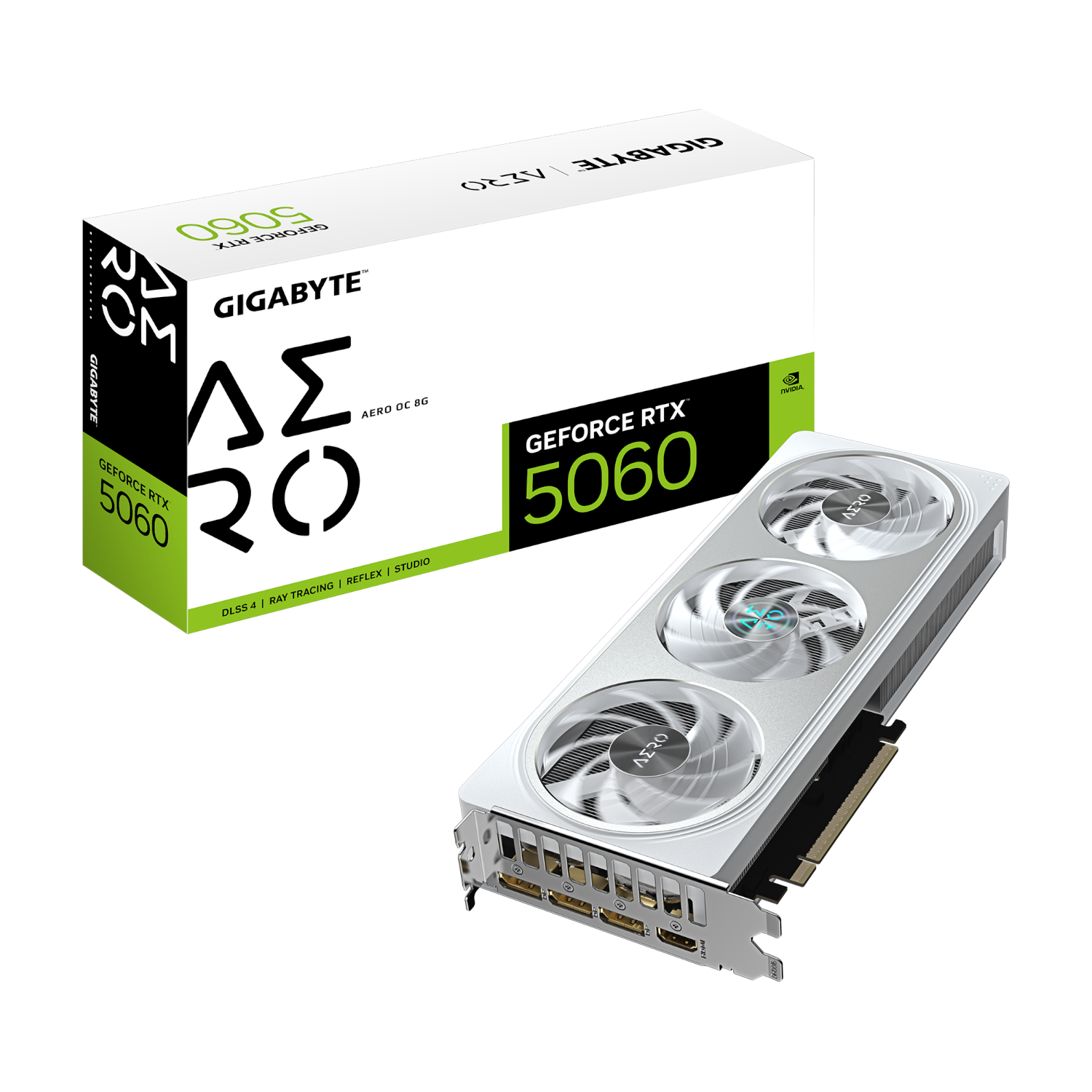 כרטיס מסך לבן Gigabyte GeForce RTX 5060 AERO OC 8GB