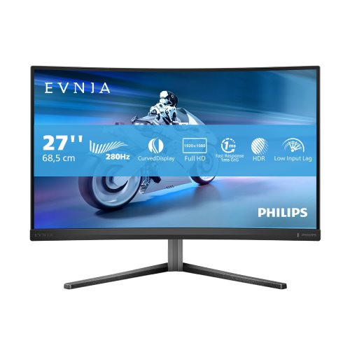 מסך גיימינג קעור Philips Evnia 27M2C5200W 27'' FHD VA 280Hz 0.3MS 3Y-OS