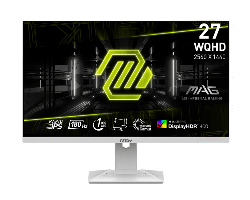 מסך גיימינג לבן MSI 274QRFW 27'' 2K-QHD Rapid IPS 170Hz 1MS 3Y