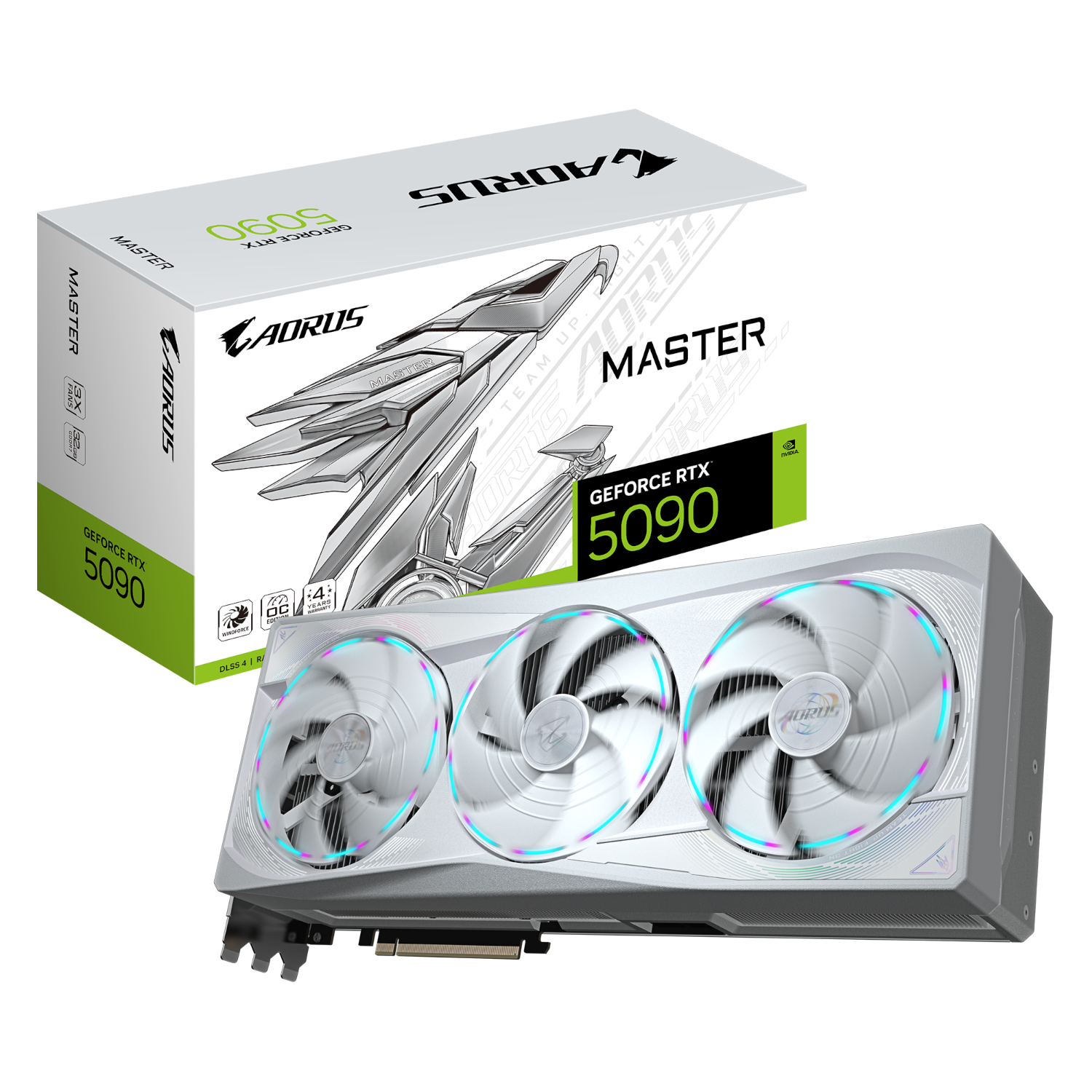 כרטיס מסך לבן Gigabyte AORUS GeForce RTX 5090 Master ICE 32G