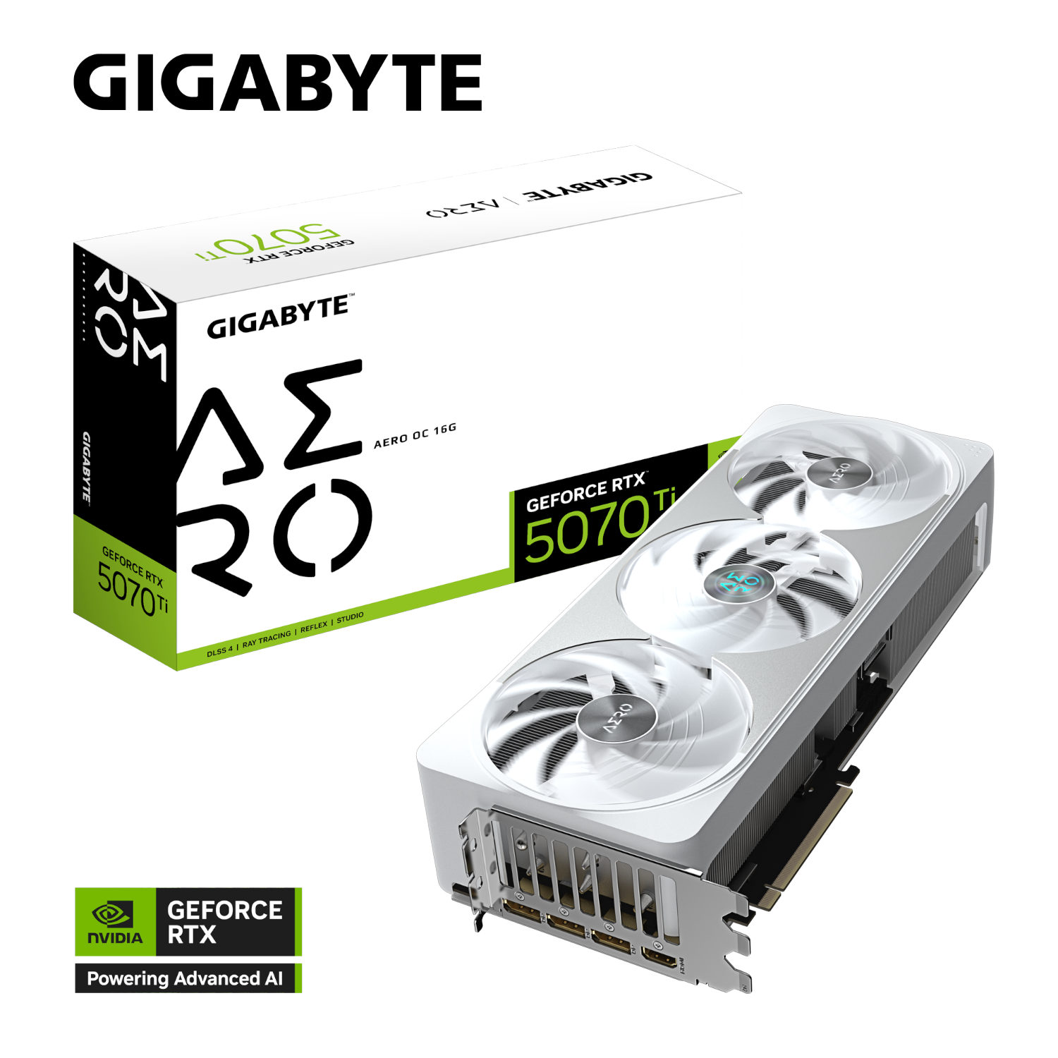 כרטיס מסך לבן Gigabyte GeForce RTX 5070 Ti 16GB Aero OC
