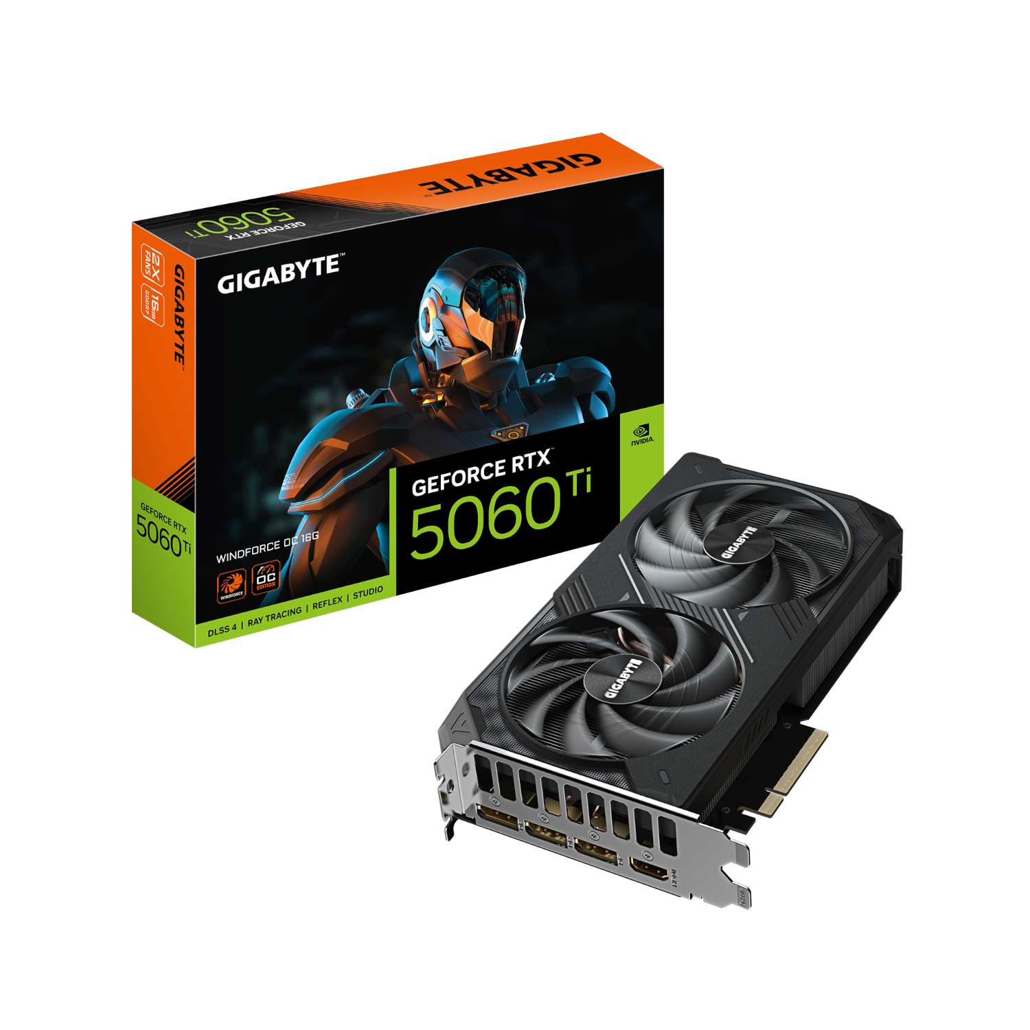 כרטיס מסך Gigabyte GeForce RTX 5060 Ti 16GB WindForce 2 OC