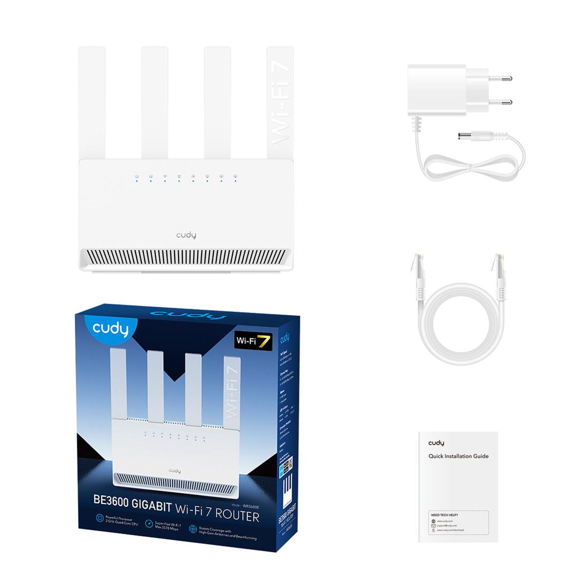 ראוטר Cudy WR3600E BE3600 Gigabit Wi-Fi 7