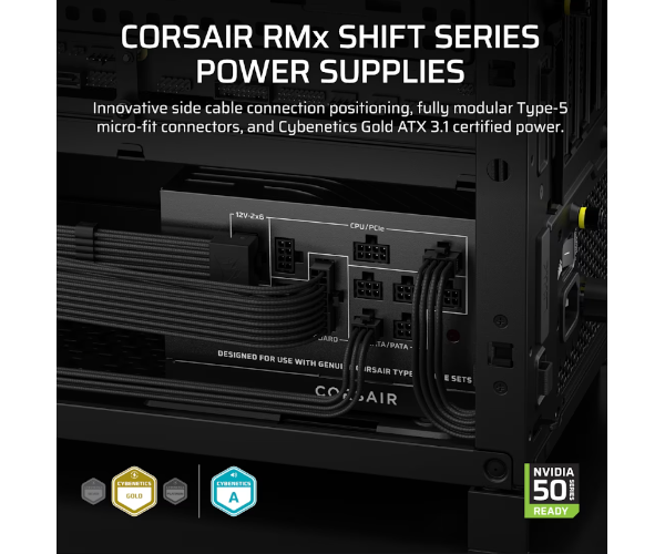 ספק כוח Corsair RM1000x SHIFT 1000W Gold Fully modular