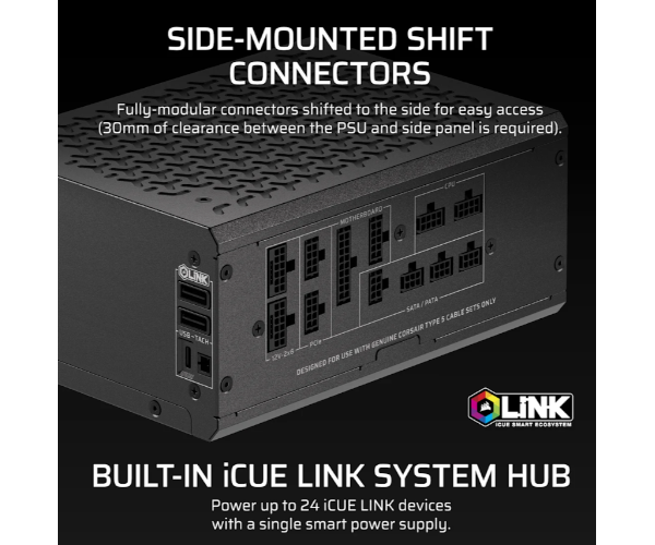 ספק כוח Corsair HX1500i SHIFT 1500W Platinum Fully modular
