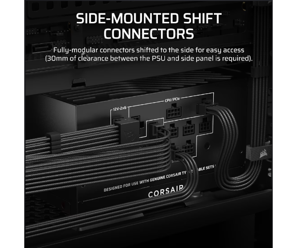 ספק כוח Corsair RM1000x SHIFT 1000W Gold Fully modular