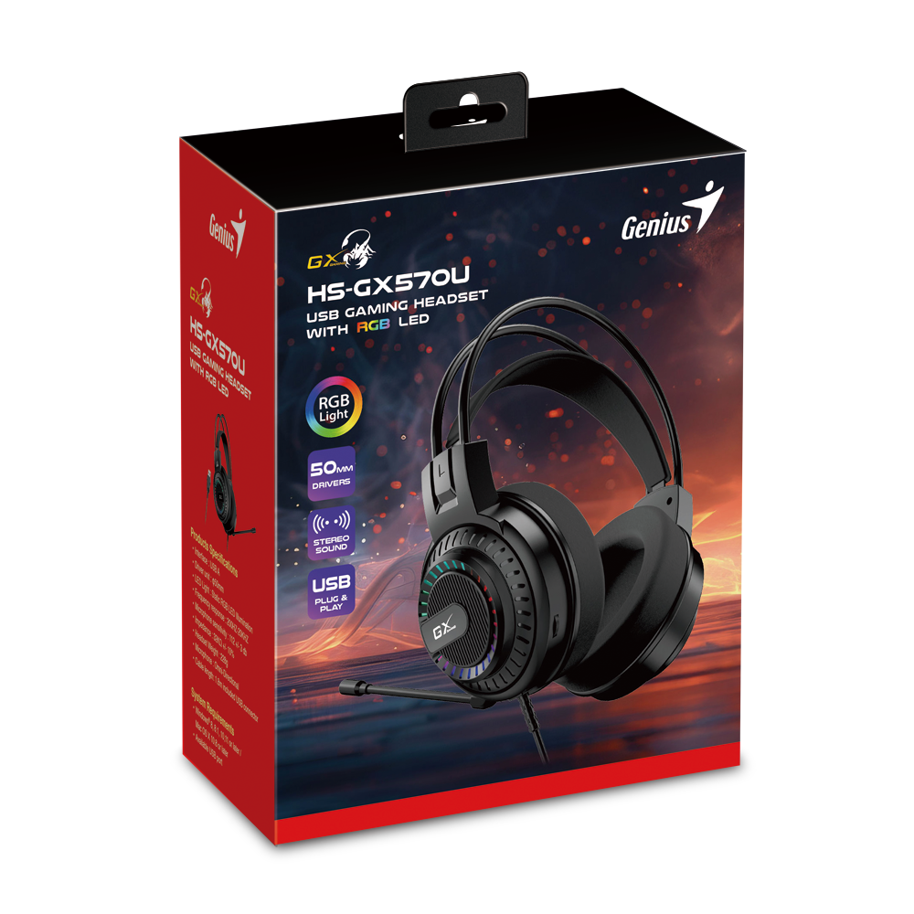 אוזניות גיימינג Genius HS-GX570U USB