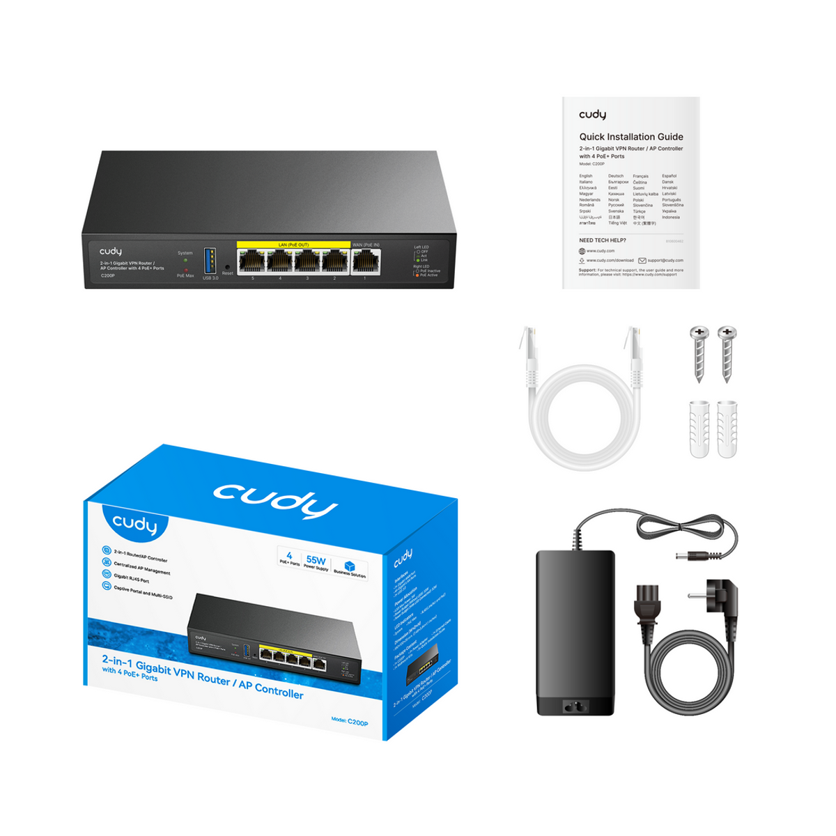 ראוטר Cudy C200P 2-IN-1 SMB Router / AP Controller