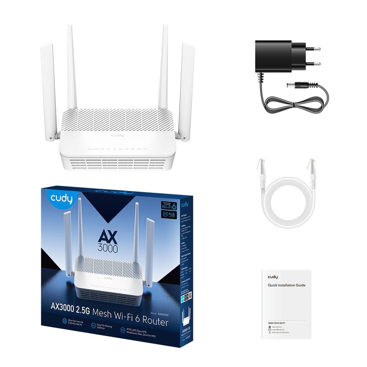 ראוטר Cudy WR3000P AX3000 2.5G