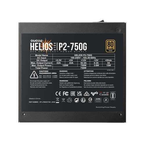 ספק כוח Gamdias Helios P2-750G 750W Gold