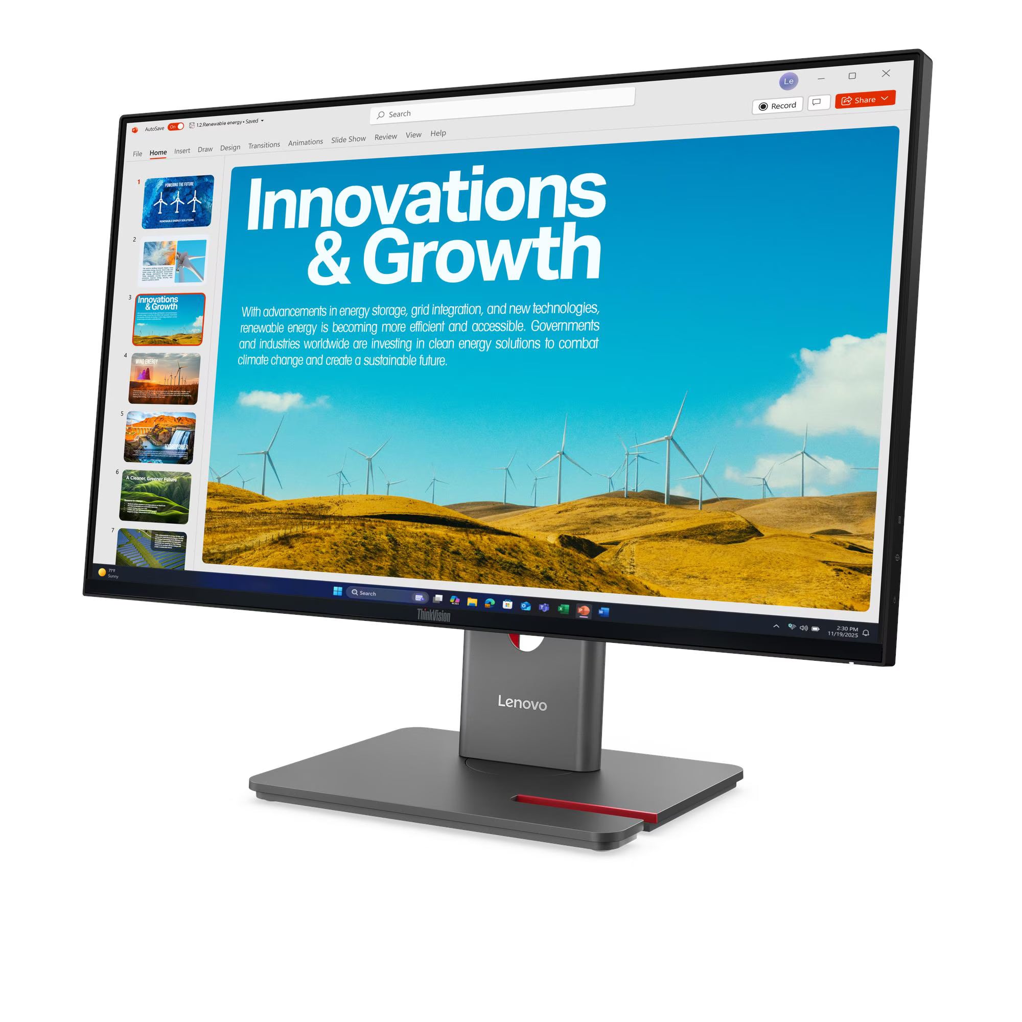 מסך Lenovo ThinkVision P24QD-40 24'' 2K-QHD IPS