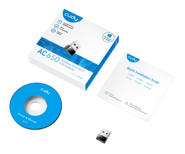 מתאם רשת אלחוטי Cudy AC650 Wireless Dual-Band Mini USB 2.0