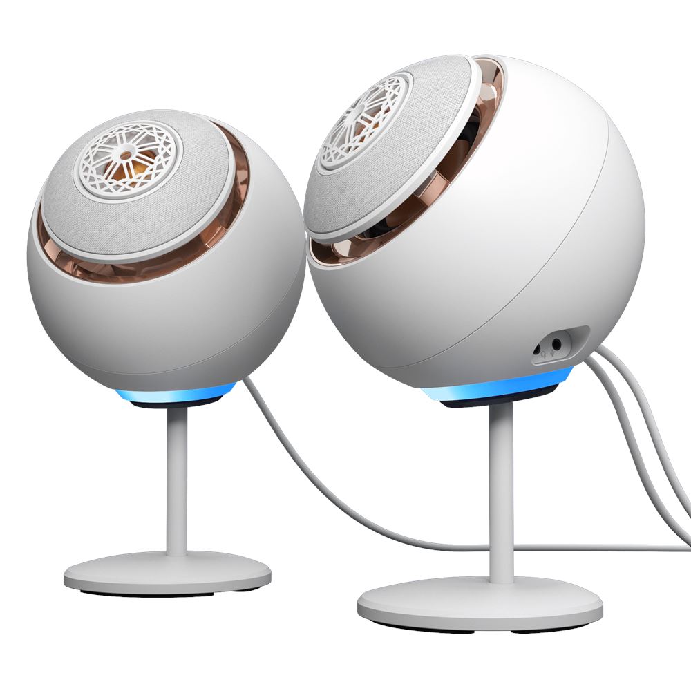 רמקולים בצבע לבן Creative Pebble Nova Premium 2.0 USB-C Coaxial White