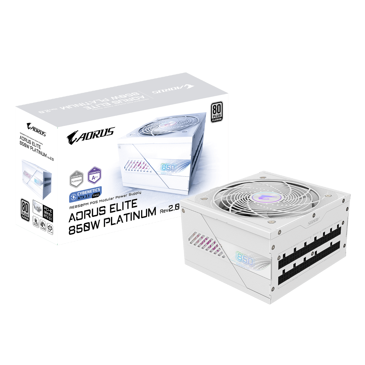 ספק כוח לבן Gigabyte Aorus ELITE P850W ice Platinum