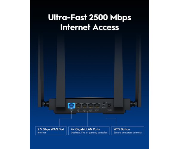ראוטר Cudy WR3600H Wi-Fi 7 Multi-Mode Router WAN 2.5GBX1 5 Ports