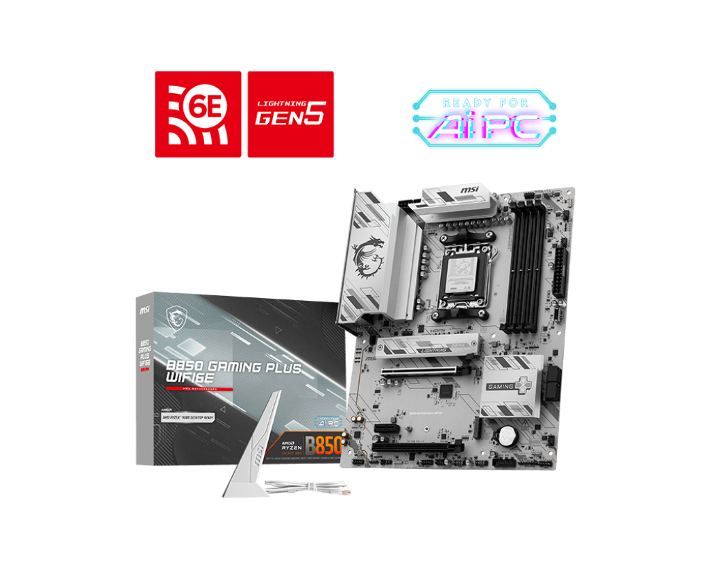 לוח אם לבן MSI B850 GAMING PLUS WI-FI