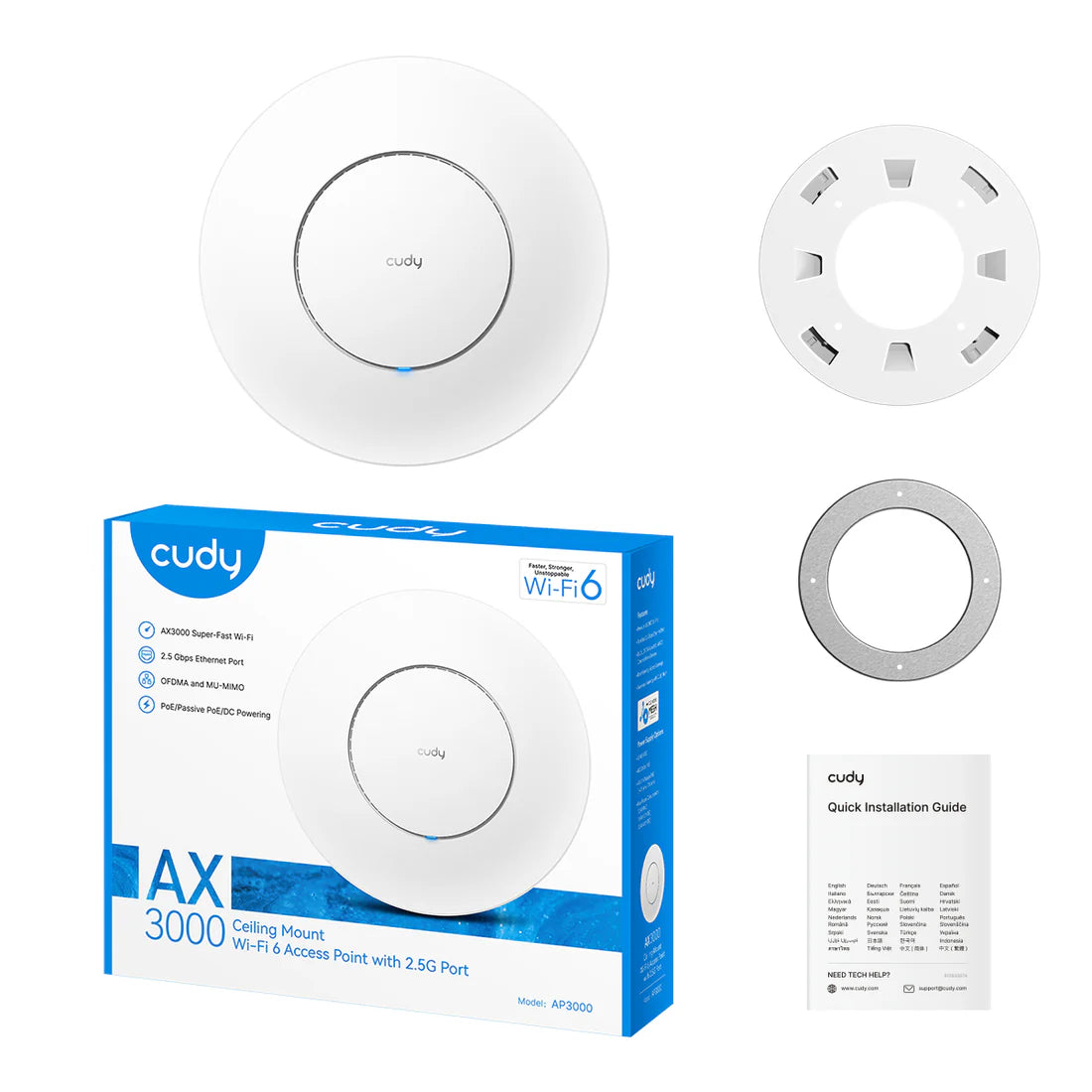 אקסס פוינט לתקרה Cudy AP3000 AX3000 2.5Gbps
