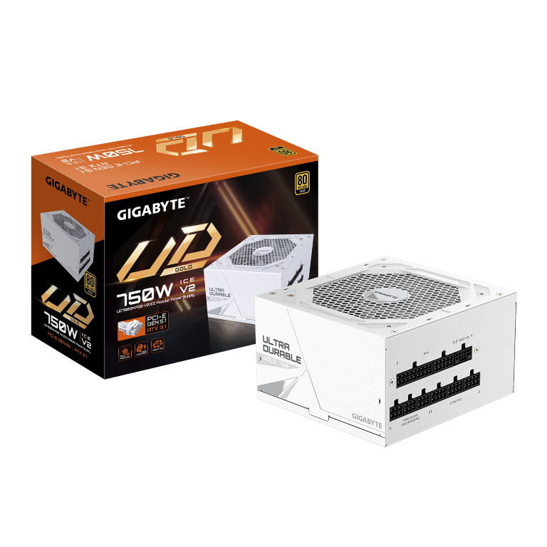 ספק כוח לבן Gigabyte UD750M PG5 V2 ICE 750W 80+ Gold