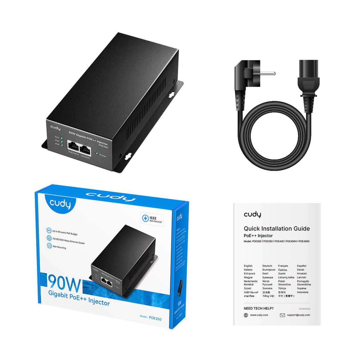 מתאם Cudy POE Injector 90W