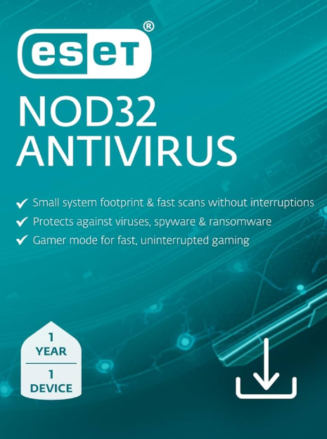 אנטי וירוס לשנה רישיון דיגיטלי ESET NOD32 Anti-virus 1Y 1U ESD