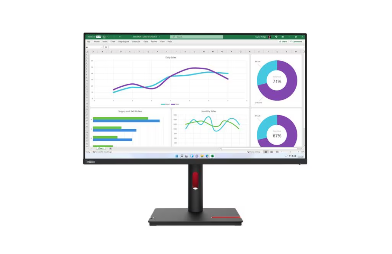 מסך Lenovo ThinkVision T32h-30 32'' 2K-QHD IPS