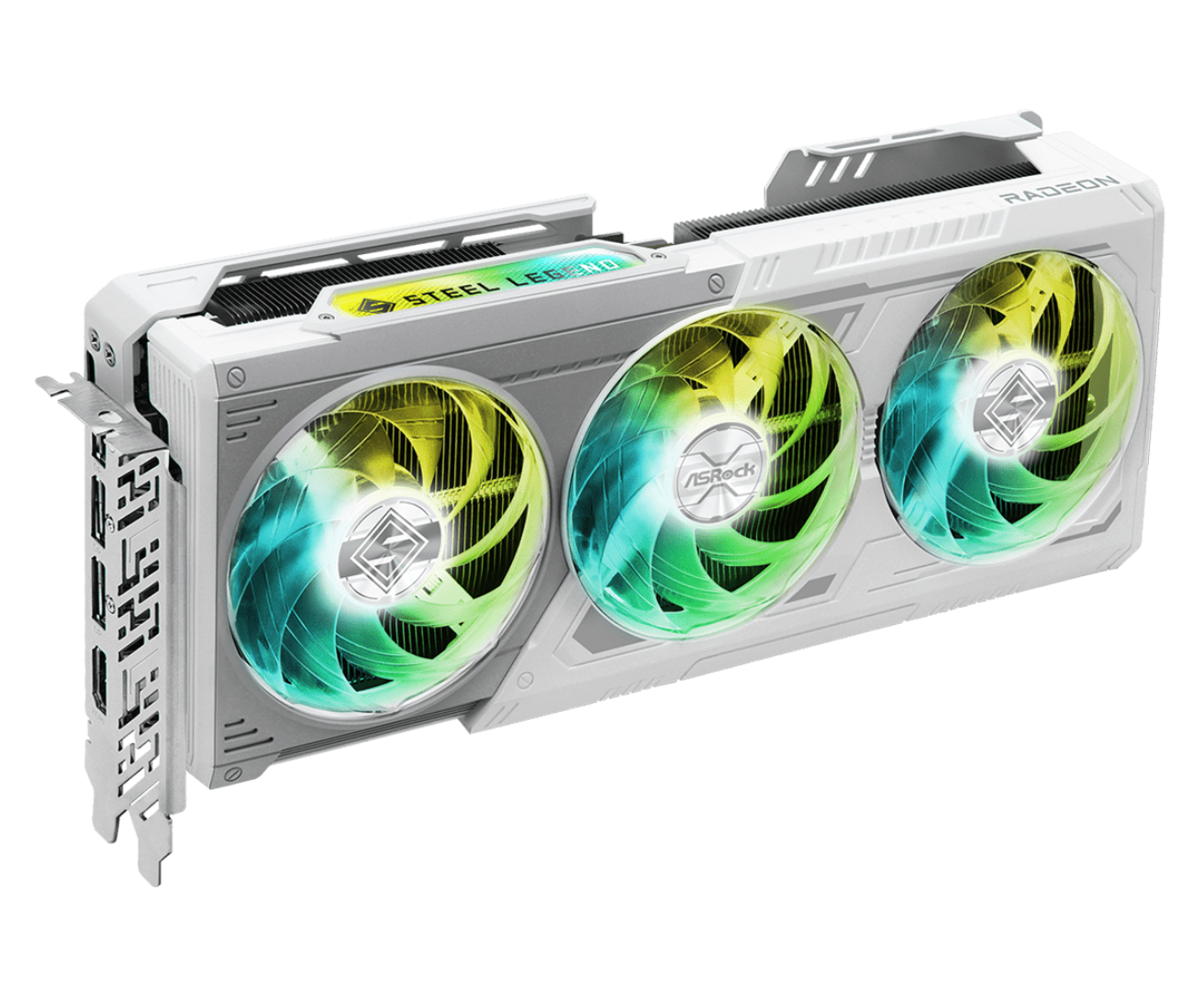 כרטיס מסך לבן ASRock Radeon RX 9060 XT 8GB Steel Legend OC