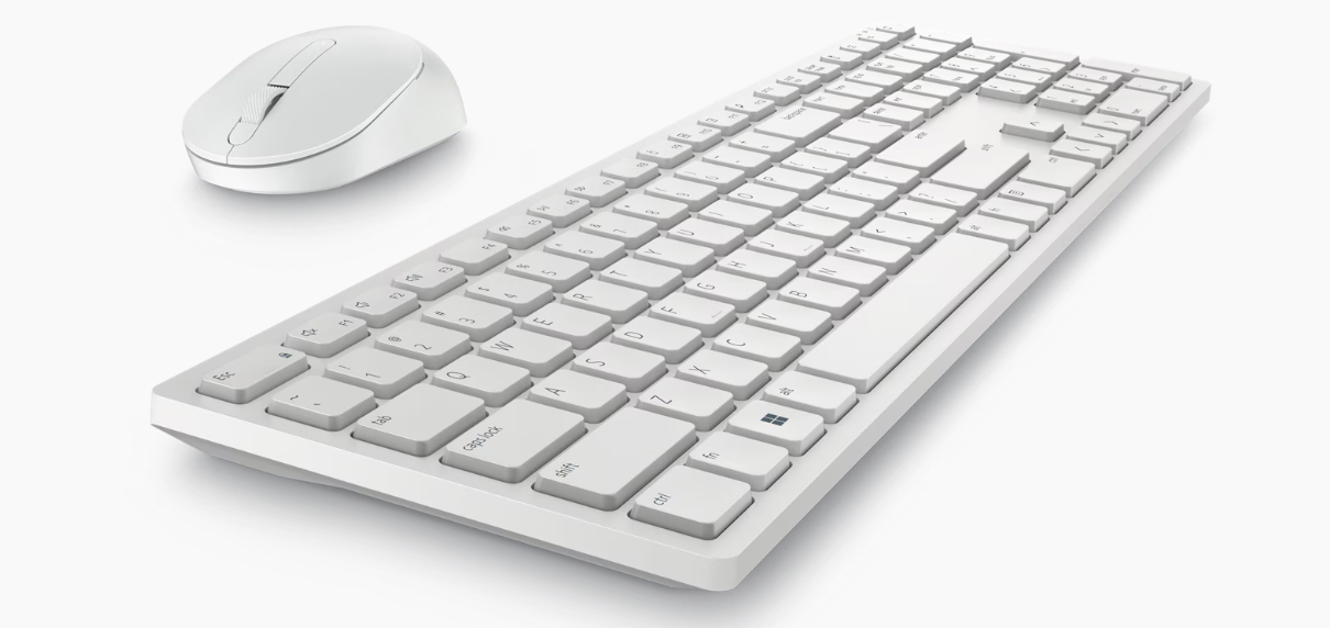 סט מקלדת ועכבר אלחוטי לבן Dell Pro KM5221W