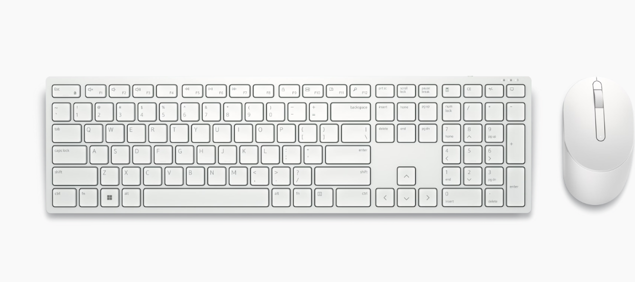 סט מקלדת ועכבר אלחוטי לבן Dell Pro KM5221W