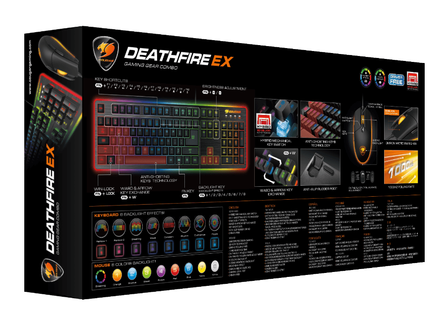 סט מקלדת ועכבר גיימינג מכני Cougar DeathFire EX