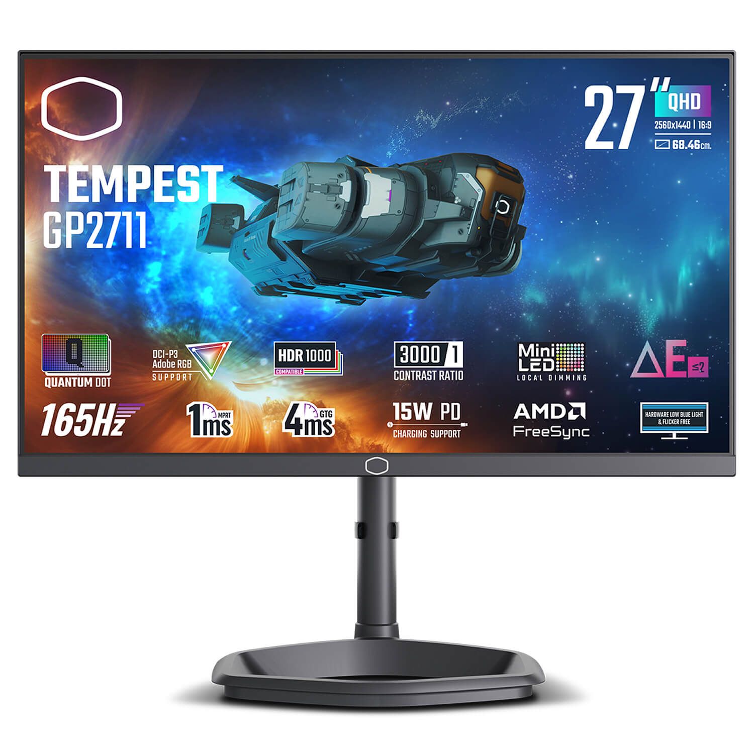 מסך גיימינג קעור CoolerMaster 27" Tempest GP2711 VA QHD 165Hz 4ms