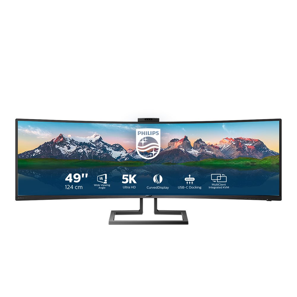 מסך קעור Philips 49'' 2K QHD VA