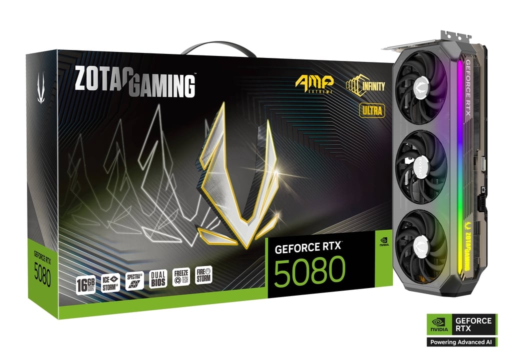 כרטיס מסך Zotac GeForce RTX 5080 16G AMP Extreme INFINITY Ultra