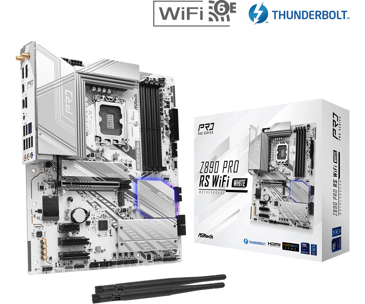 לוח אם לבן ASRock Z890 Pro RS Wi-Fi